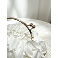 thumbnail image 5 of Women's White Floral Ruffle Clutch Purse Elegant Evening Bag Metal Handle Wedding Party Handbag, 5 of 7
