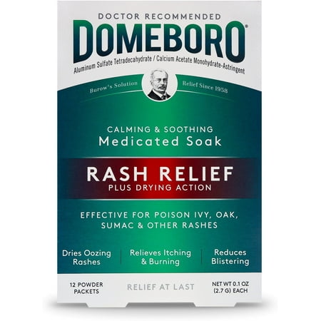 Domeboro Astringent Solution Powder Rash Relief, 12 ct