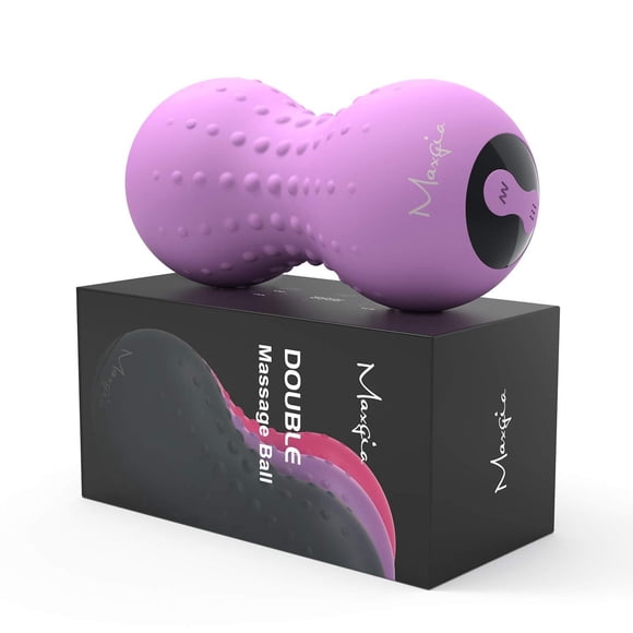Bola de Masaje Vibratoria Maxgia Púrpura con Calefacción y Doble Rodillo para Liberación Miofascial