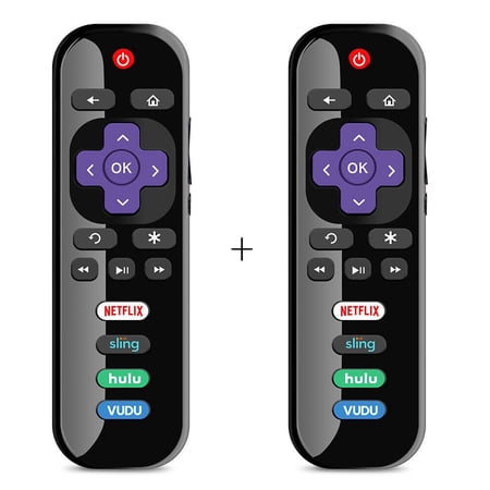 2Pack RC280 remote control TCL Roku replacement TV remote control with Netflix Sling Hulu Vudu key 32S301 43S403