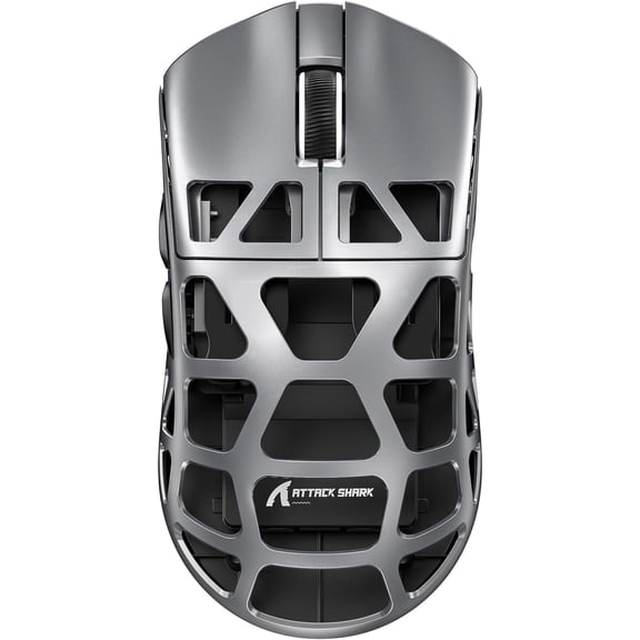 ATTACK SHARK R3 Wireless Gaming Mouse, 46g/1.62oz Magnesium Alloy, 8,000Hz Polling, PAW3395, 26,000 DPI, Tri-Mode, Grip Tape Included, Gray