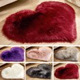 thumbnail image 2 of Heart Shaped Shaggy Faux Fur Fluffy Rug Hairy Carpet Floor Mat Home Bedroom, 2 of 6