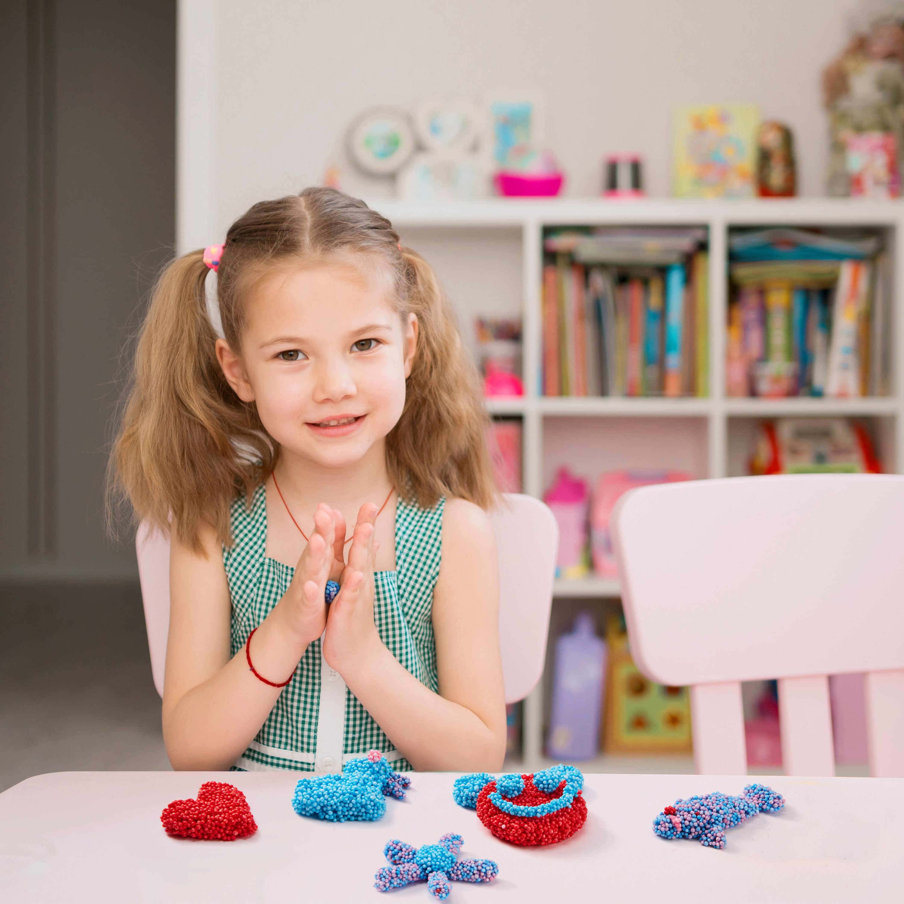 Joyfy 30 Packs Valentine's Day Gift Cards with Play Modeling Squashy Bead Foam, Fun Modeling Foam Toy for Valentine Party Favor, School Classroom Gift Exchange Prizes