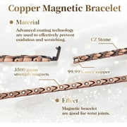 Wollet Magnetic Copper Bracelet for Women, Gift for Wife or Mom, Adjustable