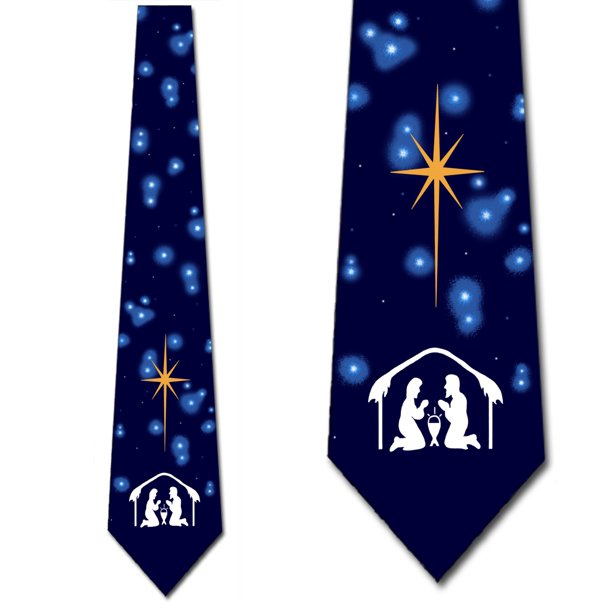 Three Rooker Religious Christmas Ties Nativity Neckties Men Manger by