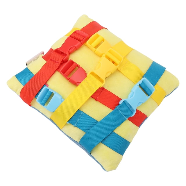 Toddler Buckle Pillow, Calming Soft Anxiety Relief Sensory Buckle Pillow Fine Motor Development for Autism for Baby
