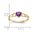 thumbnail image 2 of Solid 14k Yellow Gold Amethyst Purple February Gemstone Birthstone Engagement Ring Size 7.5, 2 of 3