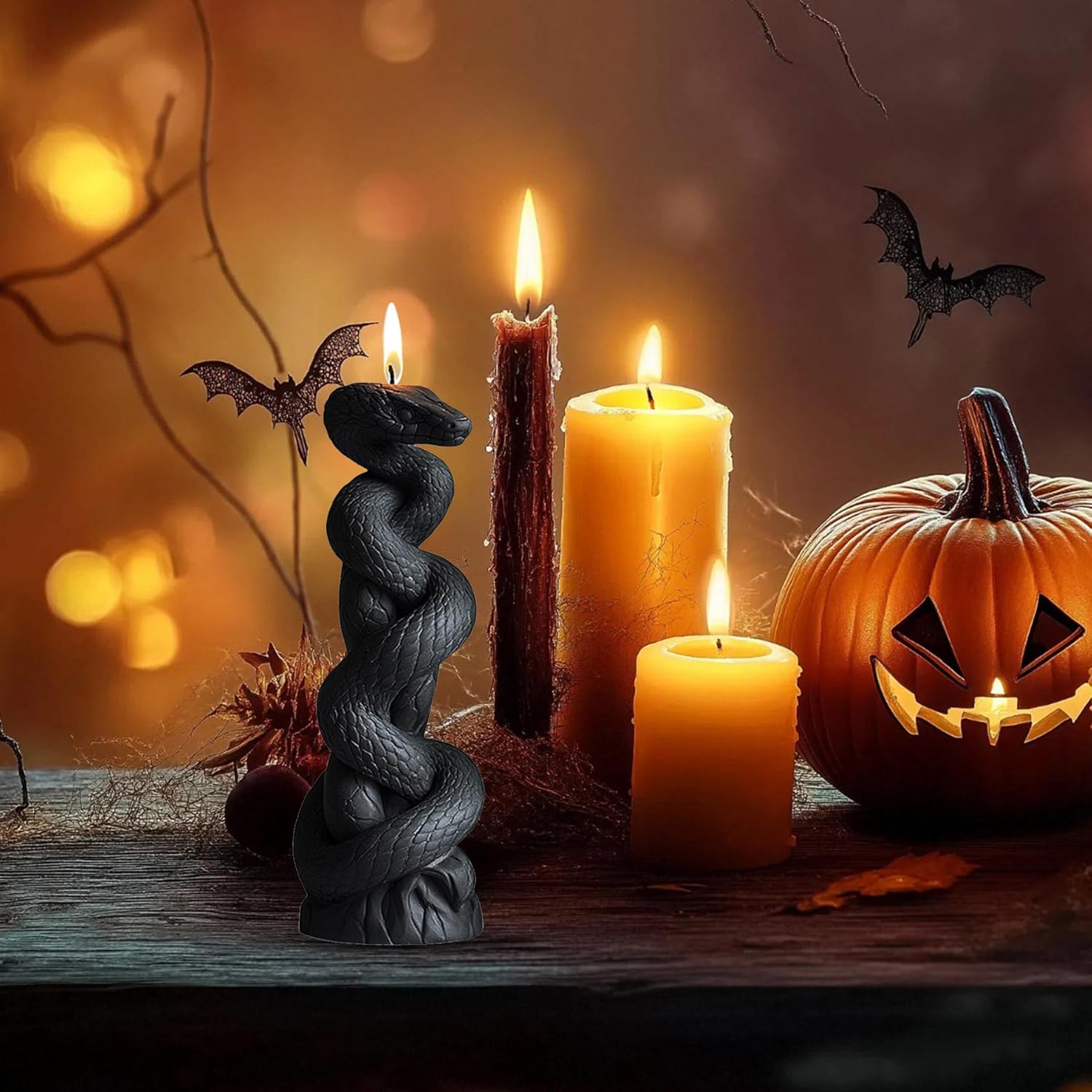 ABCISI Snake Pillar Candle Mold, Snake Winding Column Silicone Mold for Soy Wax Candle, 3D Silicone Mold for Resin Casting DIY Plaster Polymer Clay Home Decoration