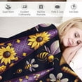 thumbnail image 3 of Orinice Gnomes Bee Sunflower Hats Warm Lightweight Blanket Soft Fleece Blankets All Seasons Flannel Material Blanket 40x50in, 3 of 6
