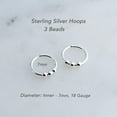 thumbnail image 2 of 7 mm 18 GA Hoop Earrings Cartilage Nose Septum Ear Helix Tragus Piercing Jewelry for Women Hypoallergenic Tiny with 3 Beads, 2 of 9