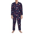 thumbnail image 3 of Lsque Winter Skiing Snowflakes Pattern Long Sleeve Pajama Set for Men - Soft 2-Piece Sleepwear and Loungewear Set with Pockets, Comfy Nightwear-Small, 3 of 7