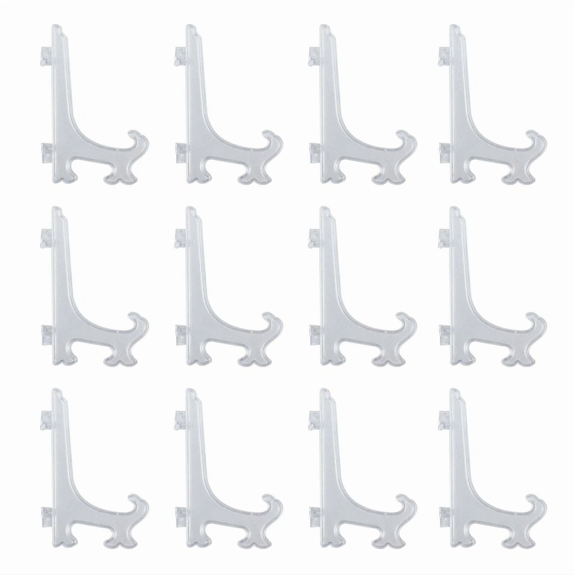 12Pcs Plastic Picture Photo Frame Plate Easel Mirror Display Stand Holders Decor