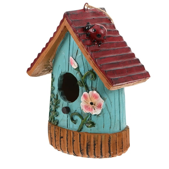 NUOLUX De Jardín Con Casa Para Pájaros Colgante De Resina Resistente Para Exterior