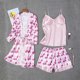thumbnail image 2 of 3PCS Conjunto de lencería Mujer Seda Satén Impreso Tentación Babydoll Ropa interior Calzoncillos Pantalones cortos Ropa de dormir Camisón Camisola + Bata + Calzoncillos Traje Fridja  nalpqowj42613, 2 of 9