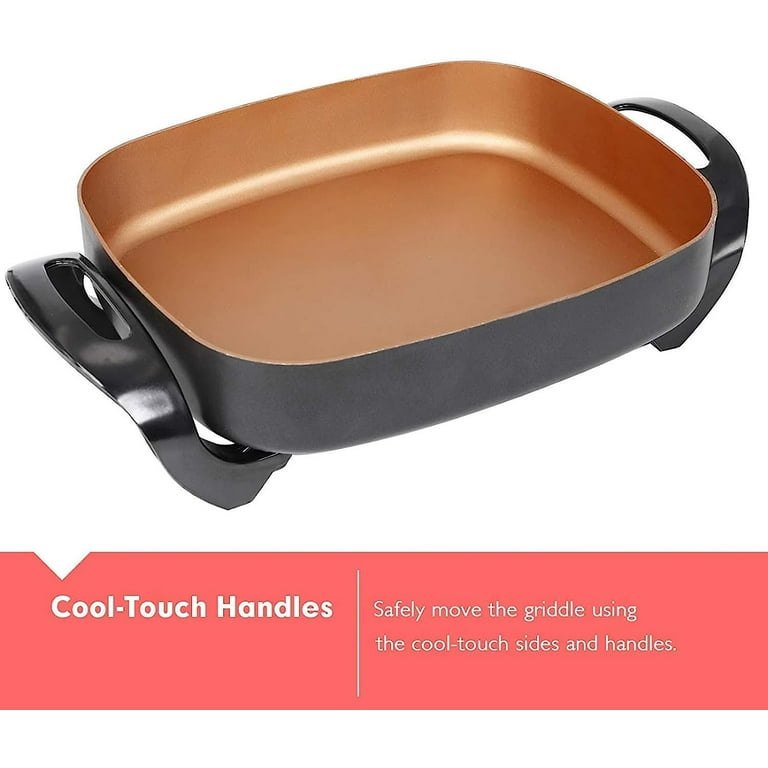 16 in. x 12 in. x 3.15 in. 8 Qt Copper Professional Non-Stick Copper Electric Skillet Jumbo 16 in. x 12 in. x 3.15 in. 8 Qt Copper Professional Non-Stick Copper Electric Skillet Jumbo