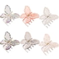 thumbnail image 1 of Pinces à Cheveux Papillon 6 Pcs Fausse Perle Pinces à Mâchoires Barrettes Attrape-Cheveux, 1 of 10