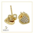 thumbnail image 5 of BEBERLINI Women Stud Earrings Cubic Zirconia 14K Gold Filled Brass Fashion Jewelry Heart, 5 of 8