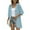 Sky Blue, variant on Cardigan for Womens 3/4 Sleeve Swiss Dots Kimono Lightweight Summer Chiffon Open Front Dusters Beach Cover Up​ Women Cardigan Three Quarter Sleeve Front Cardigan Draped Cardigan Black S