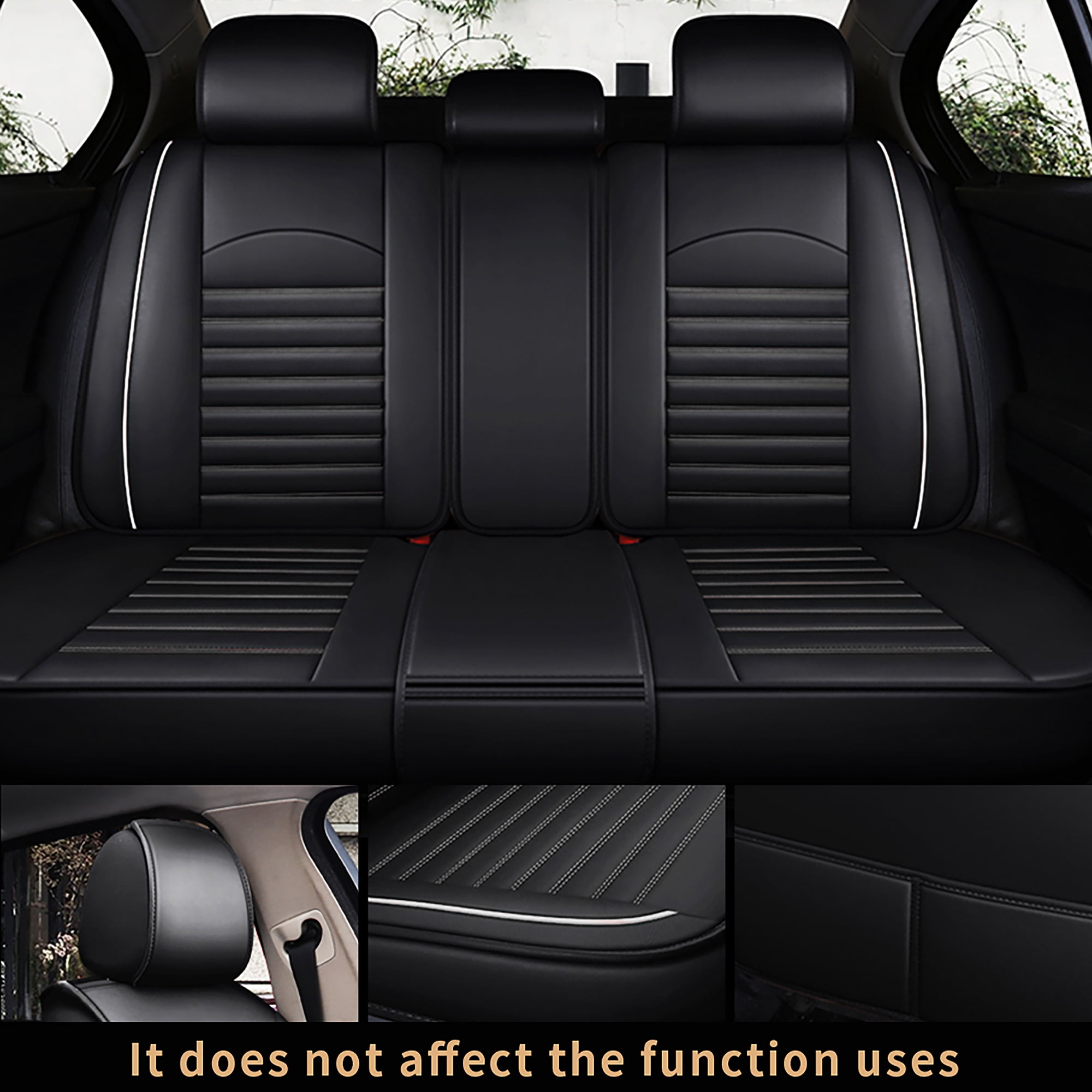 TTX LIGHTING Full Set Leather Seat Covers For Ford Maverick 2022-2025 (5 Seats, Black) - Waterproof