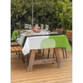 thumbnail image 4 of 60x102 Inch Outdoor Tablecloth with Umbrella Hole Zipper Rectangle Boho Middle Century Rectangular Tablecloths Outside Waterproof Abstract Green Geometric Botanical Patio Table Cover for Picnic Party, 4 of 8