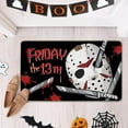 thumbnail image 2 of Halloween Horror Classic Movie Decorative Front Door Mat, Scary Mask Welcome Doormat Indoor Outdoor Non-Slip Floor Entryway Rug, Bloody Knife Home Kitchen Decoration 17x30 Inch, 2 of 6