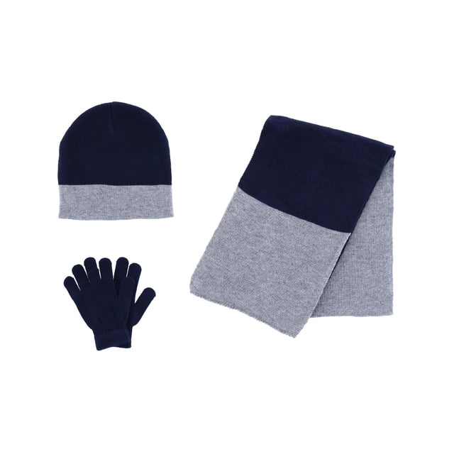 Minus 5 Degrees Boy's 8-18 Color Block Winter Beanie Scarf and Gloves Set