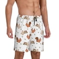 thumbnail image 2 of Uemuo Rabbit And Squirrel Pattern Men's Short Pajama Pants – Soft & Breathable Lounge Shorts, Elastic Waistband with Pockets, Lightweight Sleepwear for All-Season Comfort-Medium, 2 of 6
