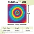 thumbnail image 2 of Colorful Rainbow Tie Dye Spiral Pattern Square Fitted Tablecloth with Elastic Edge,Square Table Cover,Washable Elastic Table Cover for Home Kitchen Party Decor 34"x34", 2 of 6