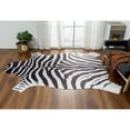 thumbnail image 2 of MDA Home Rio Black/White Faux Zebra Hide Microfiber Printed Rug, 2 of 5