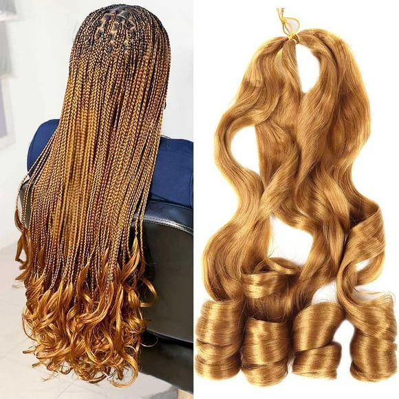 LMZIM French Curl braiding hair 22 inch Bouncy Braiding Hair 9 Pack French Curles Synthetic Hair Extensions French Curly Braiding Hair Wavy ends Pre Streched Curly Braiding Hair