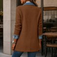thumbnail image 5 of Women’s Denim Patchwork Cardigan Jacket Long Sleeve Button Down Lapel Casual Outerwear with Pockets, 5 of 5
