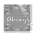 thumbnail image 3 of Together Always Soft Grey Floral 12 x 12 Glass Wall Hanging Sign, 3 of 4