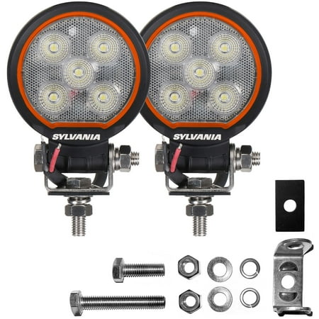 

SYLVANIA Rugged 3 Inch Round LED Light Pods | Lifetime Limited Warranty | Flood Light 1400 Raw Lumens Off Road Driving Work Light Truck Boat Tractor ATV UTV SUV 4x4 (2 PC)