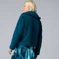 thumbnail image 2 of Women's Simply Vera Vera Wang Cropped Sherpa Jacket Color: Mocha Freeze Size: LARGE, 2 of 4