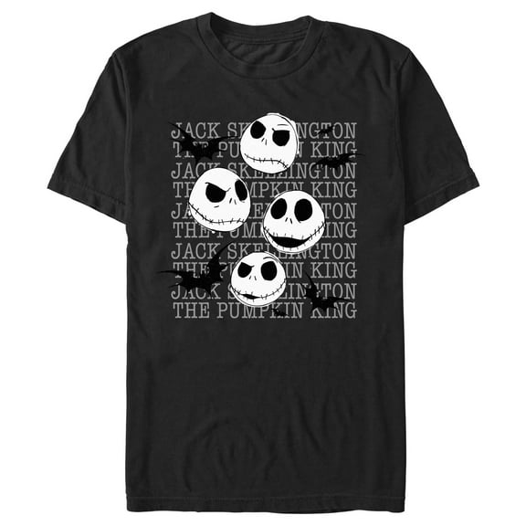 Men's The Nightmare Before Christmas Jack Skellington the Pumpkin King Expressions Graphic T-Shirt