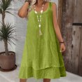 thumbnail image 2 of FRSASU Sleeveless Dress for Women Summer Casual Layered Dress Loose Fit Tank Dresses Fashion Beach Vacation Clothes Green, 2 of 7