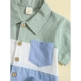 thumbnail image 5 of Coduop Toddler Boys Summer Beach Outfits Short Sleeve Button Shirt Shorts Set, 5 of 9