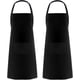 thumbnail image 1 of 2 Pack Adjustable Bib Apron Waterdrop Resistant with 2 Pockets Cooking Kitchen Aprons for Women Men Chef, Black, 1 of 4