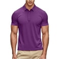 thumbnail image 5 of Hot days, bold styles Olyvenn Button Collared Shirts for Women Men 2025 Summer Button Down Collared Short Sleeve Tops Business Work Casual Dressy Basic Blouse Purple XXXXL, 5 of 8