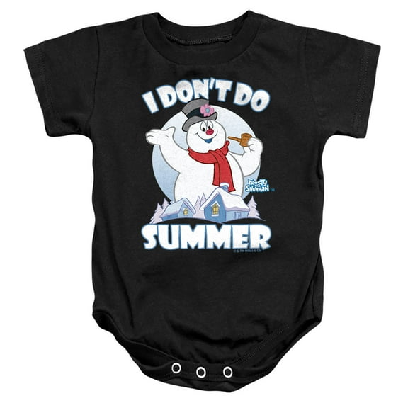Frosty the Snowman I Don't Do Summer Unisex Infant Snap Suit for Baby, Black, Small