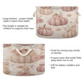 thumbnail image 3 of Collapsible 20" Round Storage Basket with Handles Laundry Hamper Open Storage Bins Pumpkins Adorned in Bows and Flowers, 3 of 6