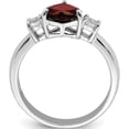 thumbnail image 3 of Sterling Silver Rhodium-Plated Heart Garnet & White Topaz Ring (Size 7) Made In Thailand qr7016-7, 3 of 6