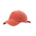 thumbnail image 1 of Cotton Baseball Cap Solid Color Dome Replacement Breathable Protection Fashionable Sporting Easy Matching Outdoor Adjustable Sunproof Hat Headgear Orange, 1 of 9