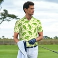 thumbnail image 3 of Fotbe Green Peas Camiseta Polo de Golf para Hombre con Estampado – Camisa Deportiva Transpirable con Cuello Abotonado-X-Large, 3 of 6