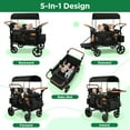 thumbnail image 6 of Vomeast Upgrade Wagon Stroller for 4 Kids, 4-Seater Outdoor Baby Stroller Wagon with Canopy, 5-Point Harness, Adjustable Handle(Black), 6 of 12