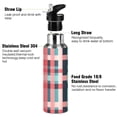 thumbnail image 3 of Yayeee 33oz Insulated Water Bottle Double Wall Stainless Steel with Flip Straw Lid, Red Teal Stripes, 3 of 7