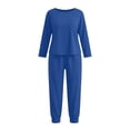 thumbnail image 6 of Tqyyweavej Women's Pajama Sets Plus Size Long Sleeve Loose Fit Tops with Pocket and Oversized Solid Color Pants XL-5XL, 2 Piece Sets for Women, 6 of 7