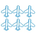 thumbnail image 2 of 100Pcs Cute Paper Clips Plane Shape Design Covered Wire Bright Color Fancy Paperclips for Scrapbook Card Papercraft Blue, 2 of 14