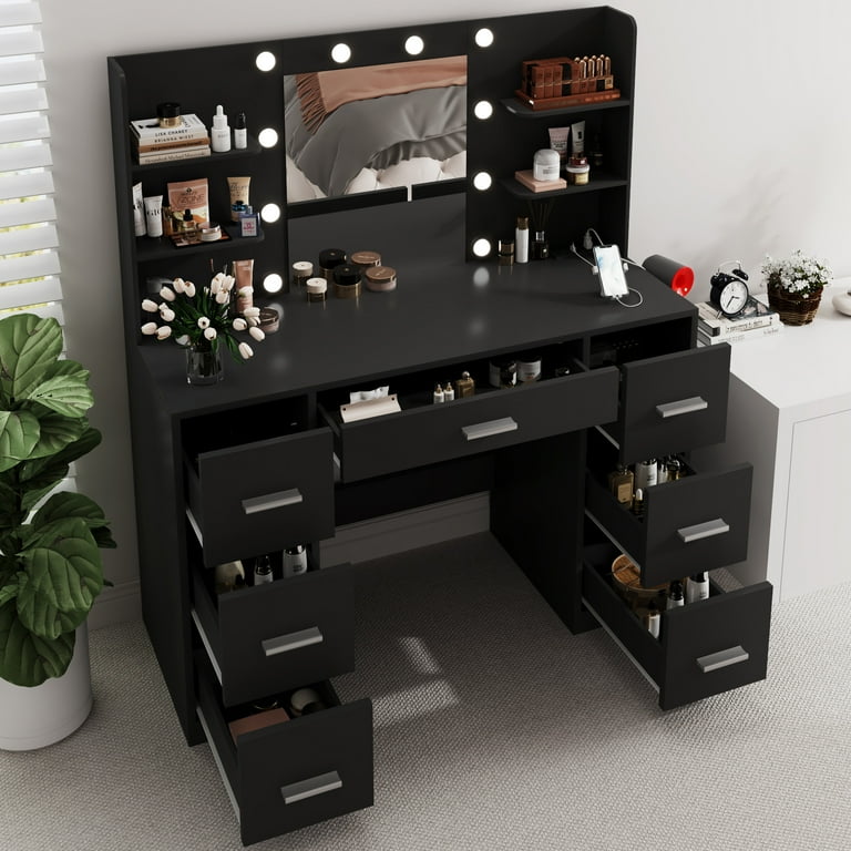 Matt black dressing table discount