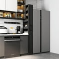 thumbnail image 3 of Tall Narrow Pull-Out Storage Shelf with Wheels 7-Tier Slim Rolling Storage Spice Rack Next to Fridge Utility Cart Single-Sided for Small Spaces, Kitchen, Laundry Room, Bathroom Black, 3 of 9